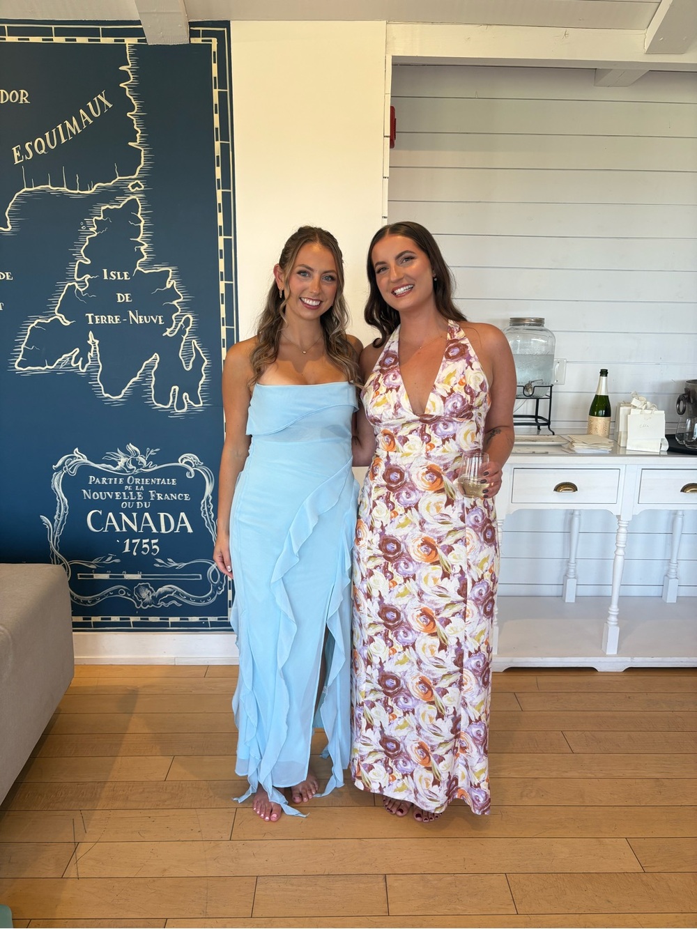 Hello Molly Light Blue Strapless Ruffle Maxi Dress